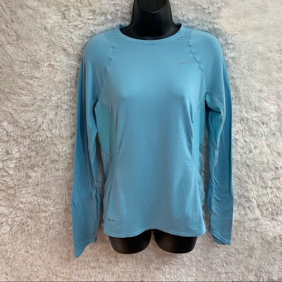 Teal Nike Fit Dry Athletic Long Sleeve Top. - Picture 2 of 7